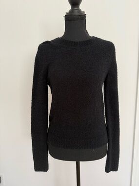 Vince Black Fuzzy Crewneck Sweater